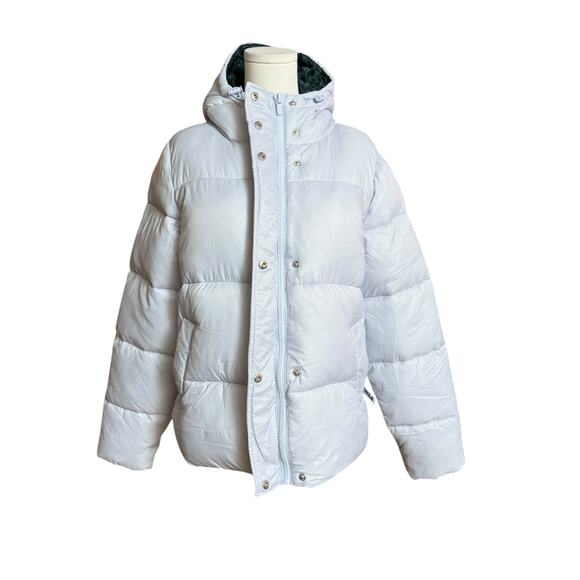 PINK NEW Marshmallow Puffer Coat Jacket Size XS Snap Front with Zipper Closure - Picture 9 of 12